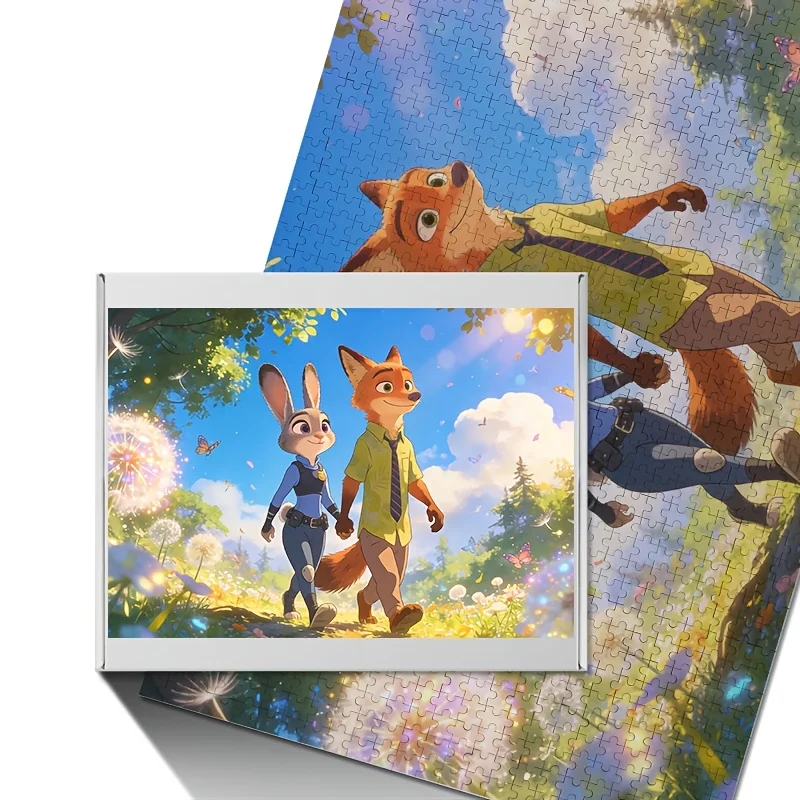 1000 stuks Disney Zootopia Judy & Nick Wilde posterpuzzel - & hersenkraker voor volwassenen, uitdagende puzzels geschikt voor gezinnen,