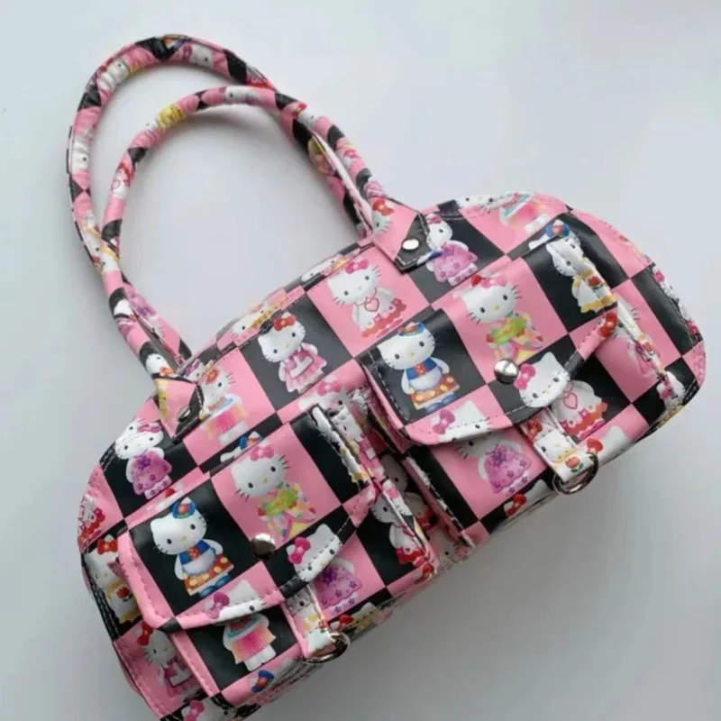 Sanrio Hello Kitty Cute Cartoon Print Women Fashion Versatile Handheld Japanese Style New Style Trend Niche Design Underarm Bag