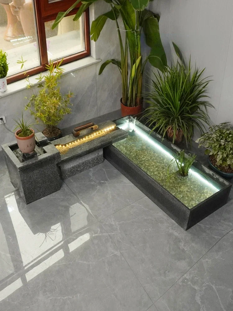 Fuente de agua decorativa para estanque de tortugas, decoración para suelo, piedra para exteriores, paisaje acuático, jardín, estanque de peces