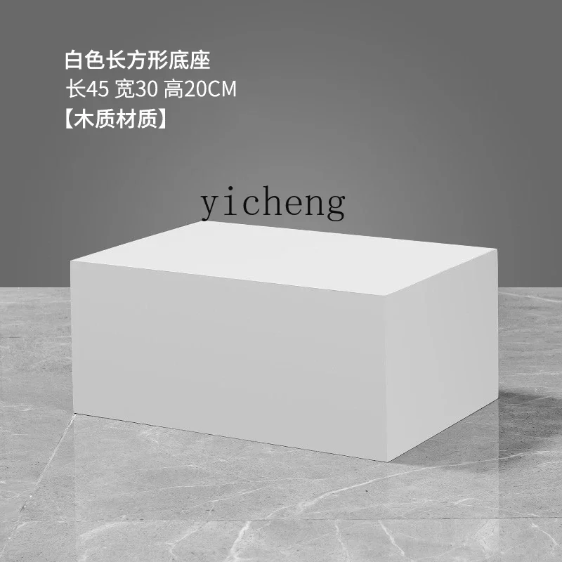 White Riser Base Platform Floor Big Decorations Supporting a Block of Wood Or Stone Modern