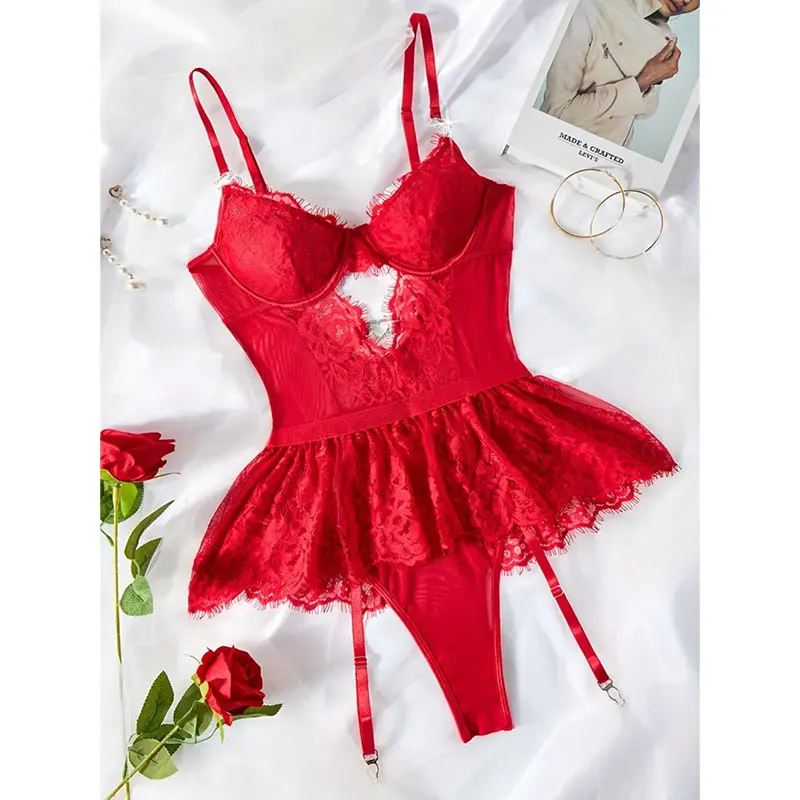 Sexual Women's Bodysuit Exotic Corset Costumes Transparent Erotic Lingerie Porn Open Bra Teddy Underwear Underwire image 5