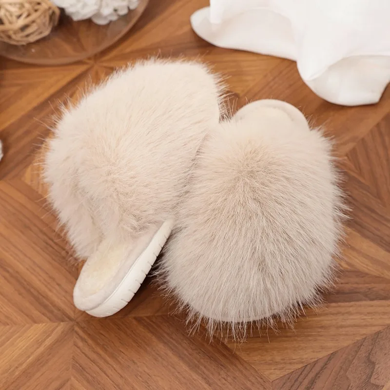 JGSHOWKITO New Winter Kids Plush Slippers Warm Soft Fluffy Home Causal Shoes for Boys Girls Non-slip Children Cotton Slippers - view 5