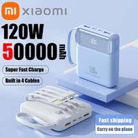 Xiaomi 50000mAh High Capacity Portable Powerbank 120w Fast Charging  4 in 1 External Battery Charger For iPhone Samsung Huawei