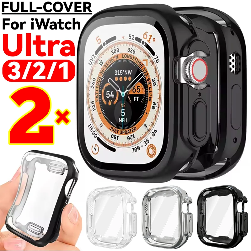

Case for IWatch Ultra 3/2/1 49mm Full Coverage Soft TPU Full Cover Screen Protector Bumper Shell for IWatch Ultra3 2 1 for Apple