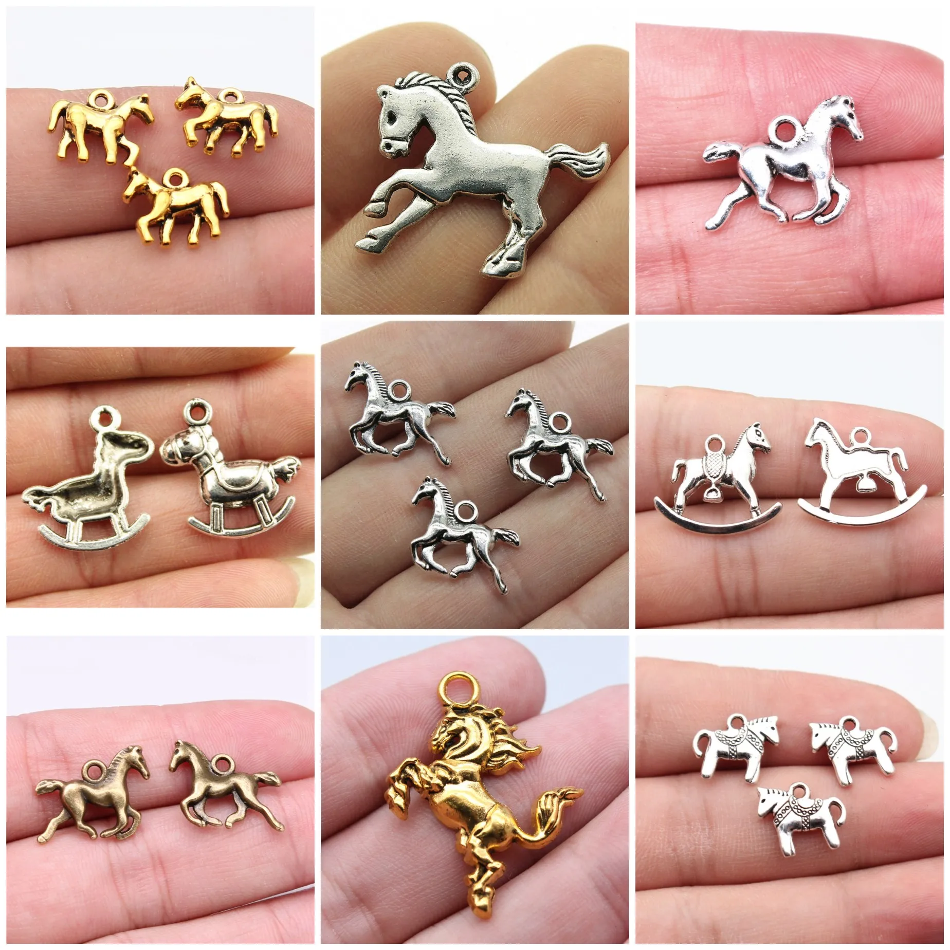 Mini Pony Horse Charms Pendant Equestrian For DIY Bracelet Necklace Jewelry Making Supplies
