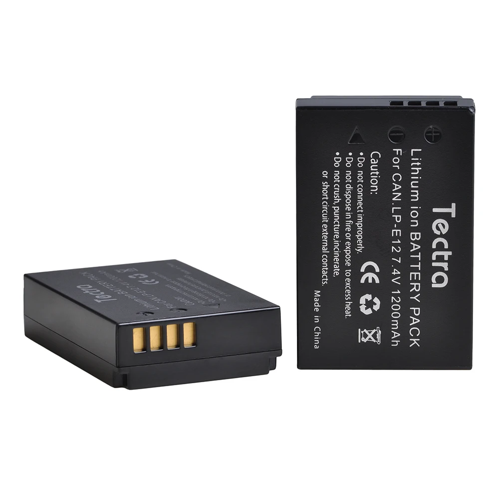 LP-E12 LPE12 Rechargeable Battery + Charger for Canon Rebel SL1, EOS-M, EOS M2, EOS M10, EOS M50, EOS M100 Camera