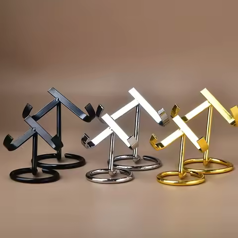 1pc Crystal Mineral Specimen Display Stand Metal Base Simple Style Crystal Display Stand Desktop Decoration Halloween Home Decor