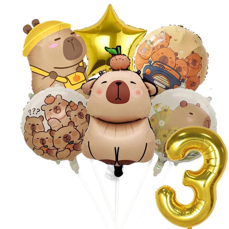Capybara Birthday Party Decoration Capybara Tableware Plate Cup Balloon Banner for Kids Favors Birthday Supplies Party Decora view 5
