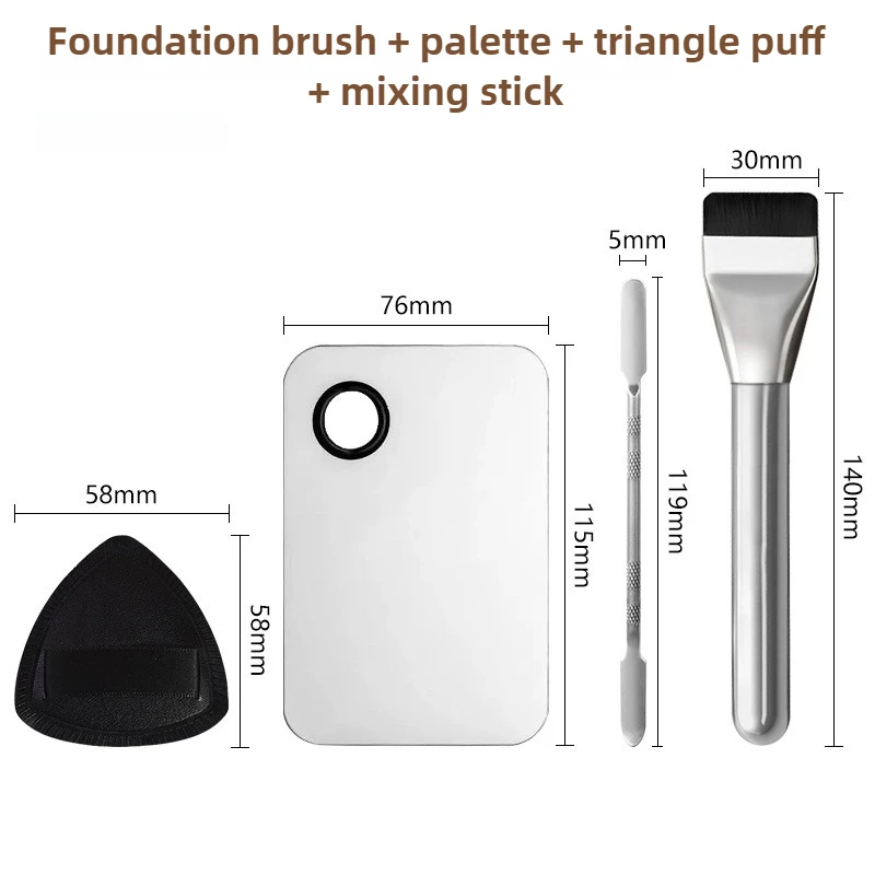 

Набор из четырех ультратонких кистей для макияжа, палитра для смешивания косметики со шпателем, плоская кисть для лица, спонж для макияжа, инструменты для красоты и макияжа.