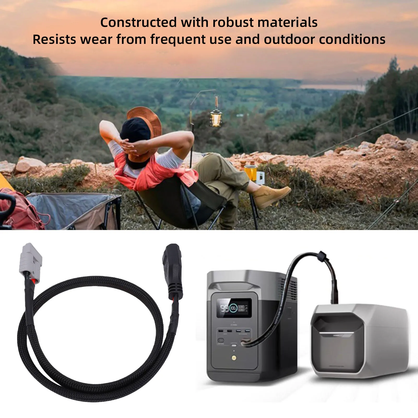 XT150 Battery Connector Cable Fit for EcoFlow Delta 2 Max 3 Plus  2 Power Station Extra Battery Cable 1 Meter