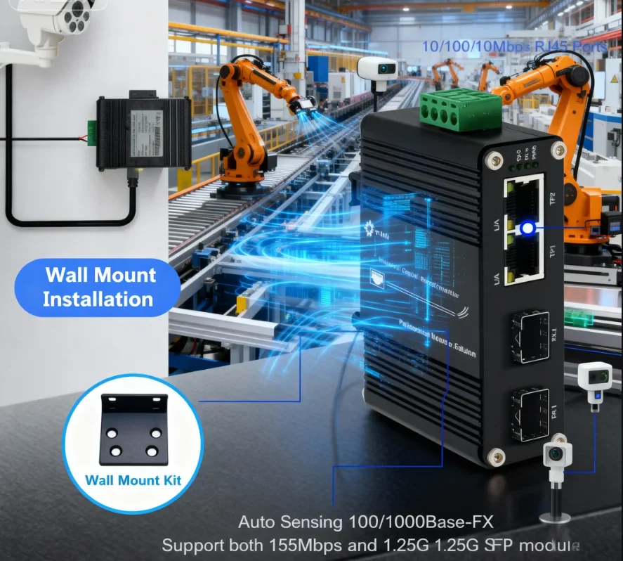산업용 2포트 기가비트 이더넷 스위치 2 SFP 광섬유 - Industrial Switch Din Rail Gigabit 리뷰 및 가격