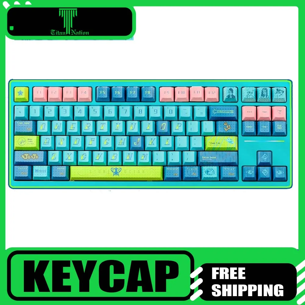 Titan Nation Keycaps Gamer 152-key PBT تخصيص لوحة المفاتيح الميكانيكية الرياضية الإلكترونية Keycap كامل خمسة جوانب التسامي هدايا الكمبيوتر