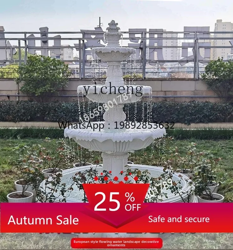 

Outdoor landscape flowing water sculpture fish pond transfer angel fountain ornament fairy garden