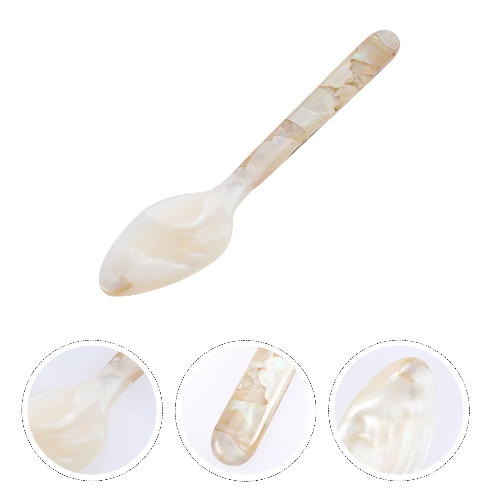 Adorable Household Shell Exquisite Coffee Dessert Stirring Spoon Smooth Wear-Resistant Non-Rust Kitchen Supply Buffet