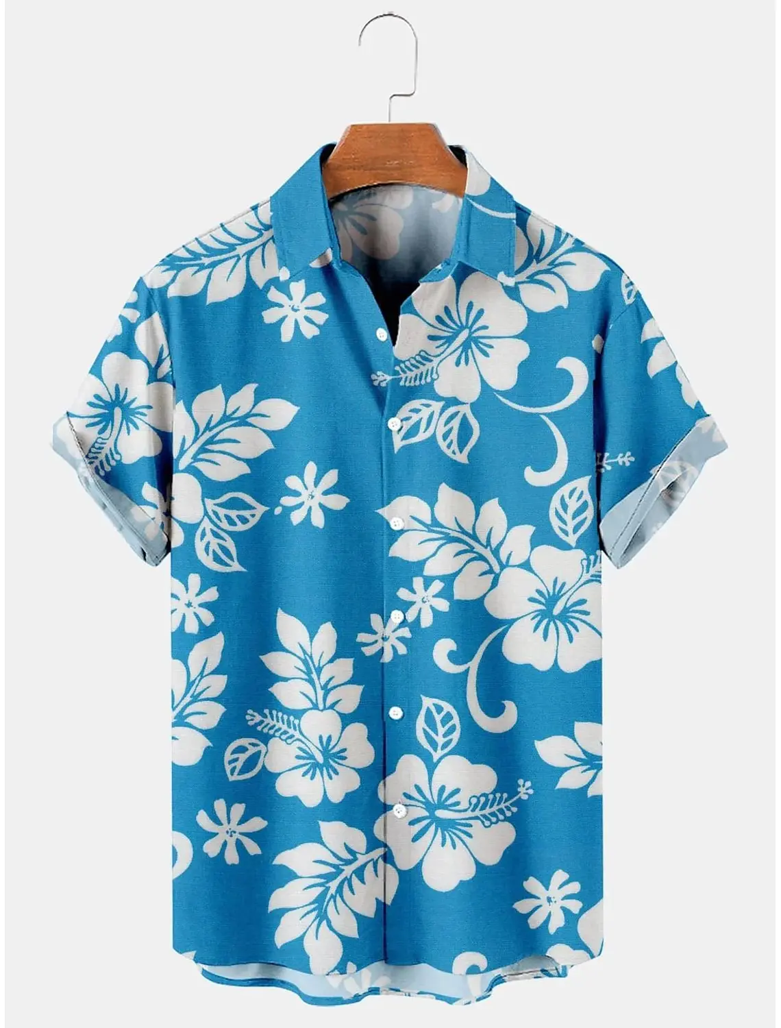 Men\'s Hawaiian Shirts Flower Graphic Aloha Floral Turndown  3D Print Street Daily Short Sleeve Button Clothing Beach Shirts