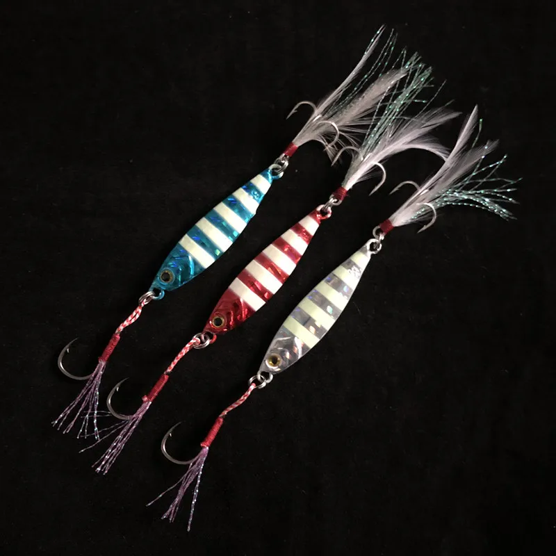 10g/15g/20g/30g/40g/60g Shore Cast Slow Jig Bait 3Pcs/Lot Glow Jigging Fishing Lures For Sea Fishing - view 2