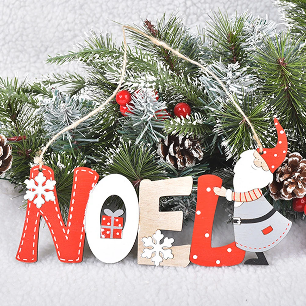 

Christmas Wooden Tags Hanging Ornaments with Artistic Design for Indoor Outdoor Decor Party Garden Porch Yard Ambiance