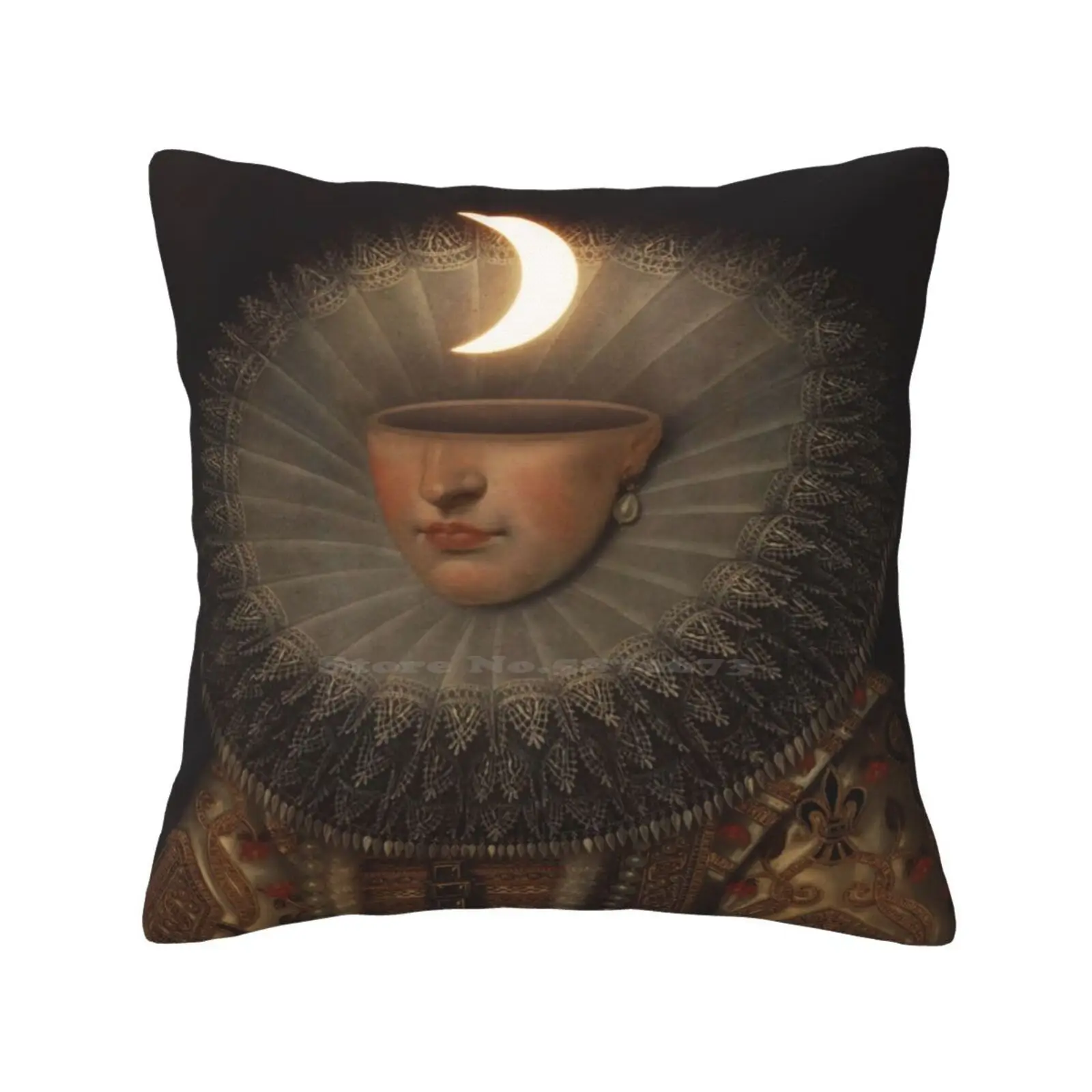 Mrs. Moon Fashion Sofa Throw Pillow Cover Pillowcase Lady Royal Vintage Victorian Moon Surreal