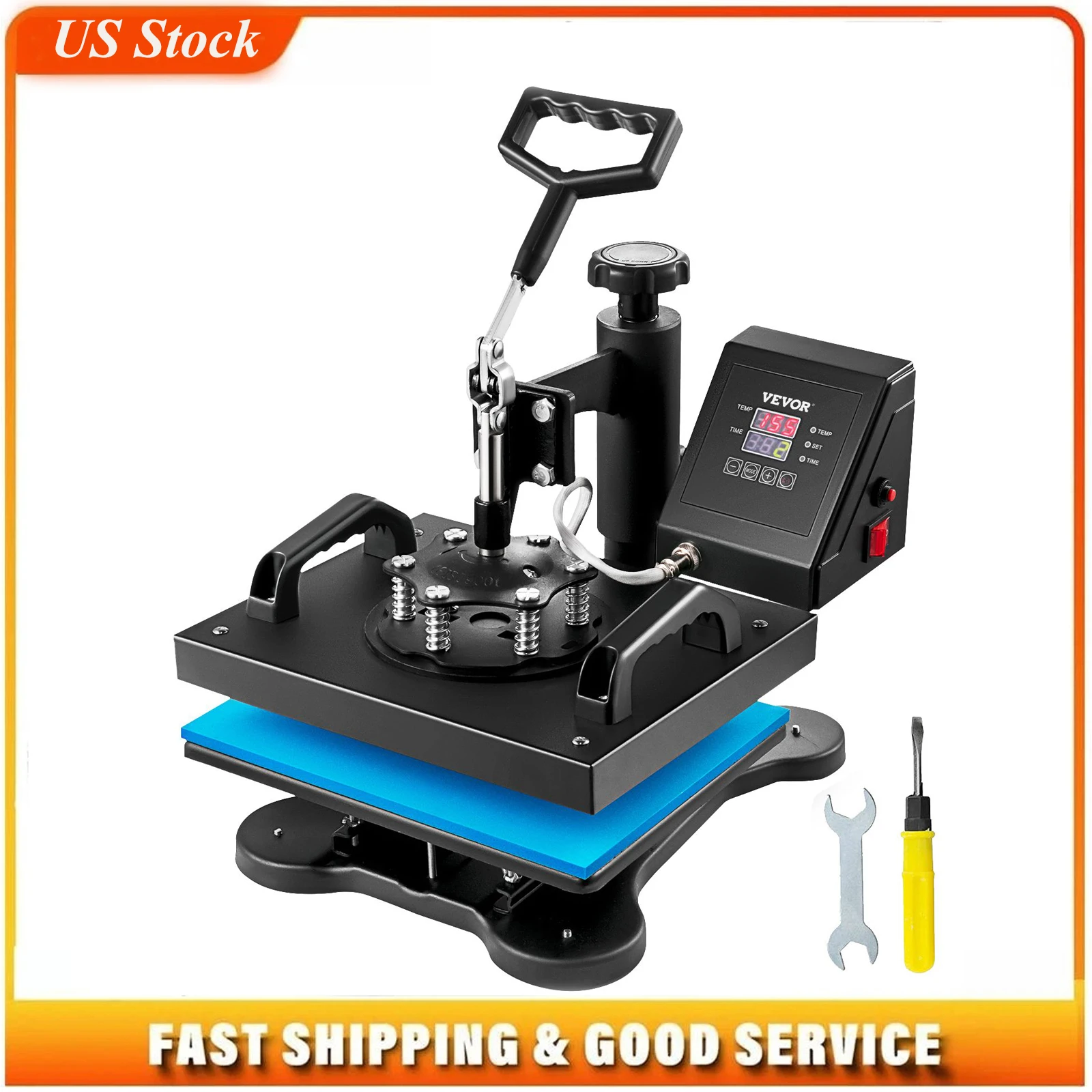 Heat Press 30x23cm Heat Press Machine 12x15in Clamshell Sublimation Transfer Printer Digital Precise Temperature Control