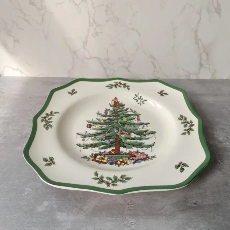 Holiday-themed Christmas Ceramic Plates Cutlery Sets Dinner Plates Bowls Soup Plates Mugs Coffee Cups Saucers Sets