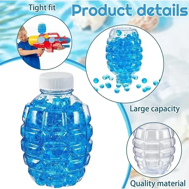 OLWater Gun Accessories ترشيش الكرة بندقية عبوة الذخيرة البلاستيك هوبر جل حبة زجاجة فرعية للأطفال الصيف #4