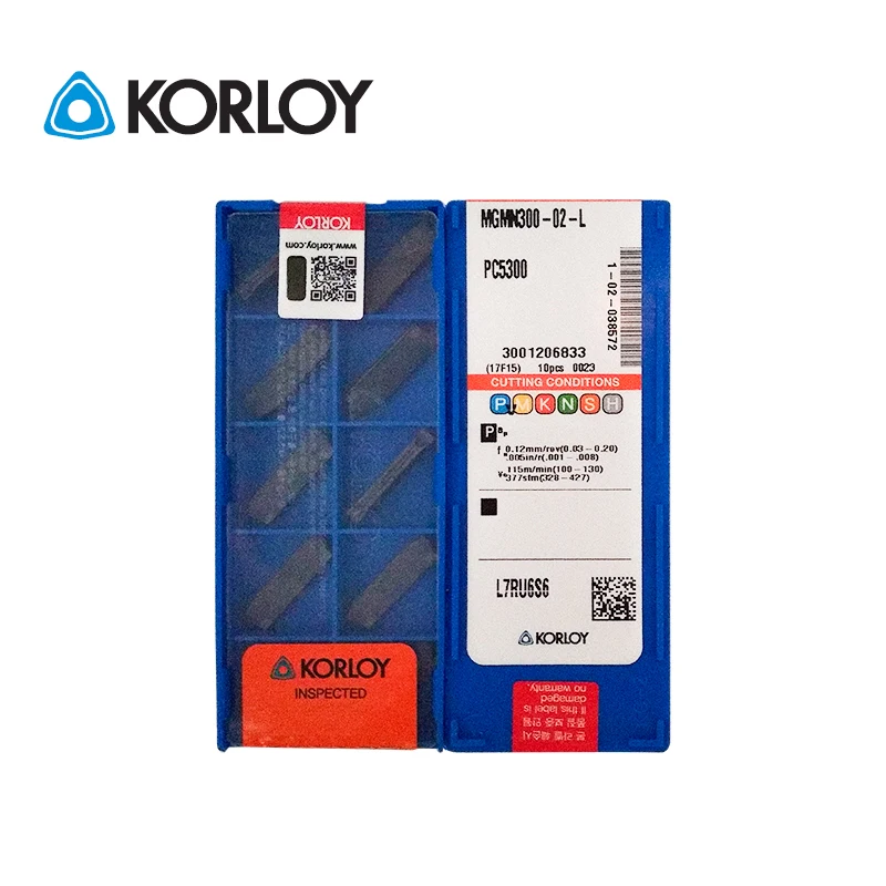 

10pcs KORLOY 100% Original MGMN300-02-R PC5300 02-L 04-R 04-L Rough Light Multi Grooving Face Grooving Carbide Turning Inserts