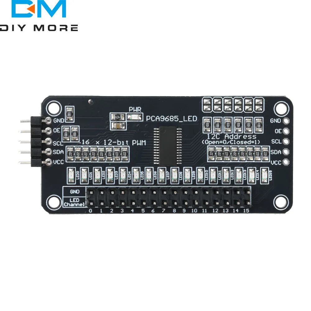 PCA9685 Module 16 Channel LED Driver Board Controller Module I2C Bus PWM Controller Module Development Board