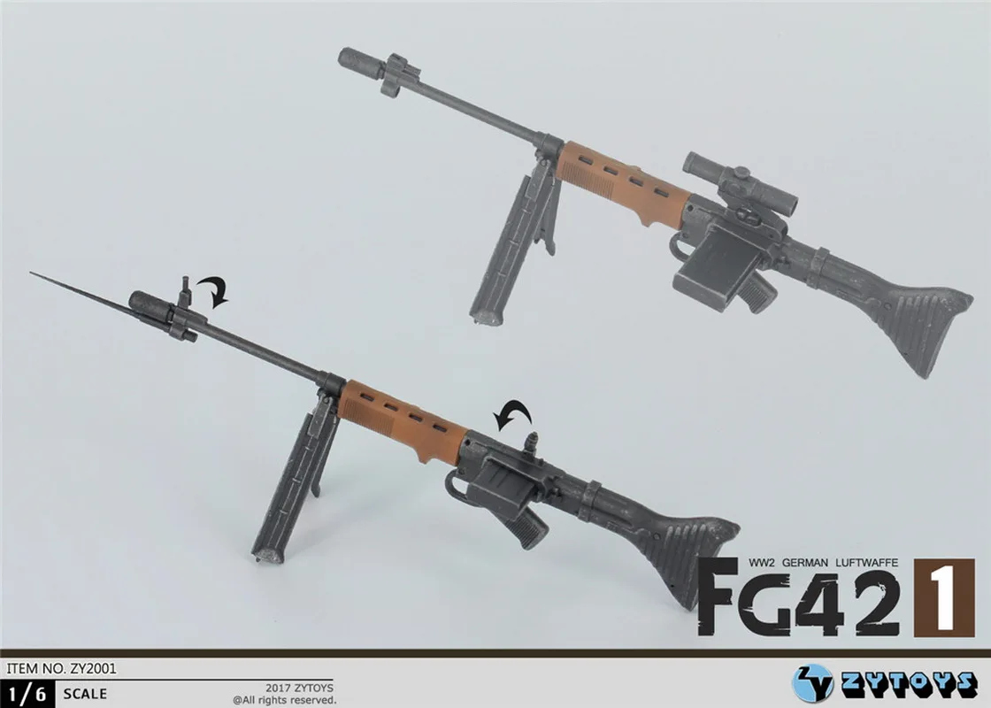 1/6 مقياس FG42-1 بندقية المظلي WW2 الألمانية ZY2001 ل 12 بوصة عمل الشكل سلاح نموذج الملحقات الجندي العسكري