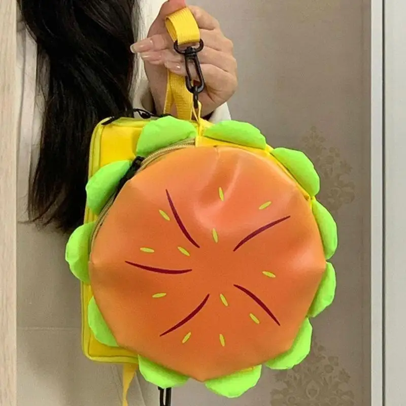 

X7XC Women Bag Funny Hamburger Bag Oxford Cloth Crossbody Bag Shoulder Bag