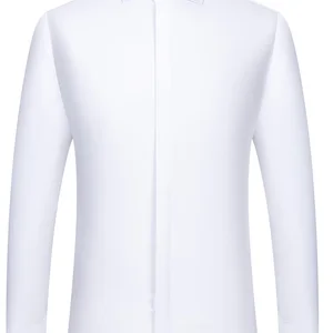 Männer französischer Aboto-französisches Babyhemd, lange Ärmel, dünne Einstellung, versteckte Knöpfe, monochrom, High-End, Hochzeitskleid, formell 10 Hauptverkäufe Babyhemd - №3