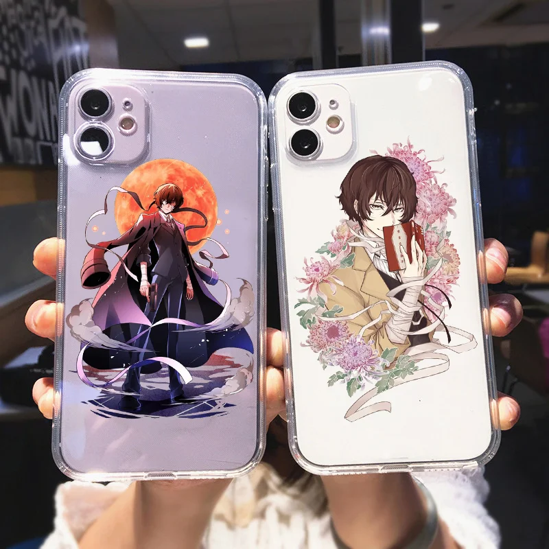 Phone Case for Iphone 12 X XR XS 11 PRO 6 6S 7 8 PLUS 13 Soft Shockproof Japan Anime Bungou Stray Dogs Dazai Osamu Phone Cover