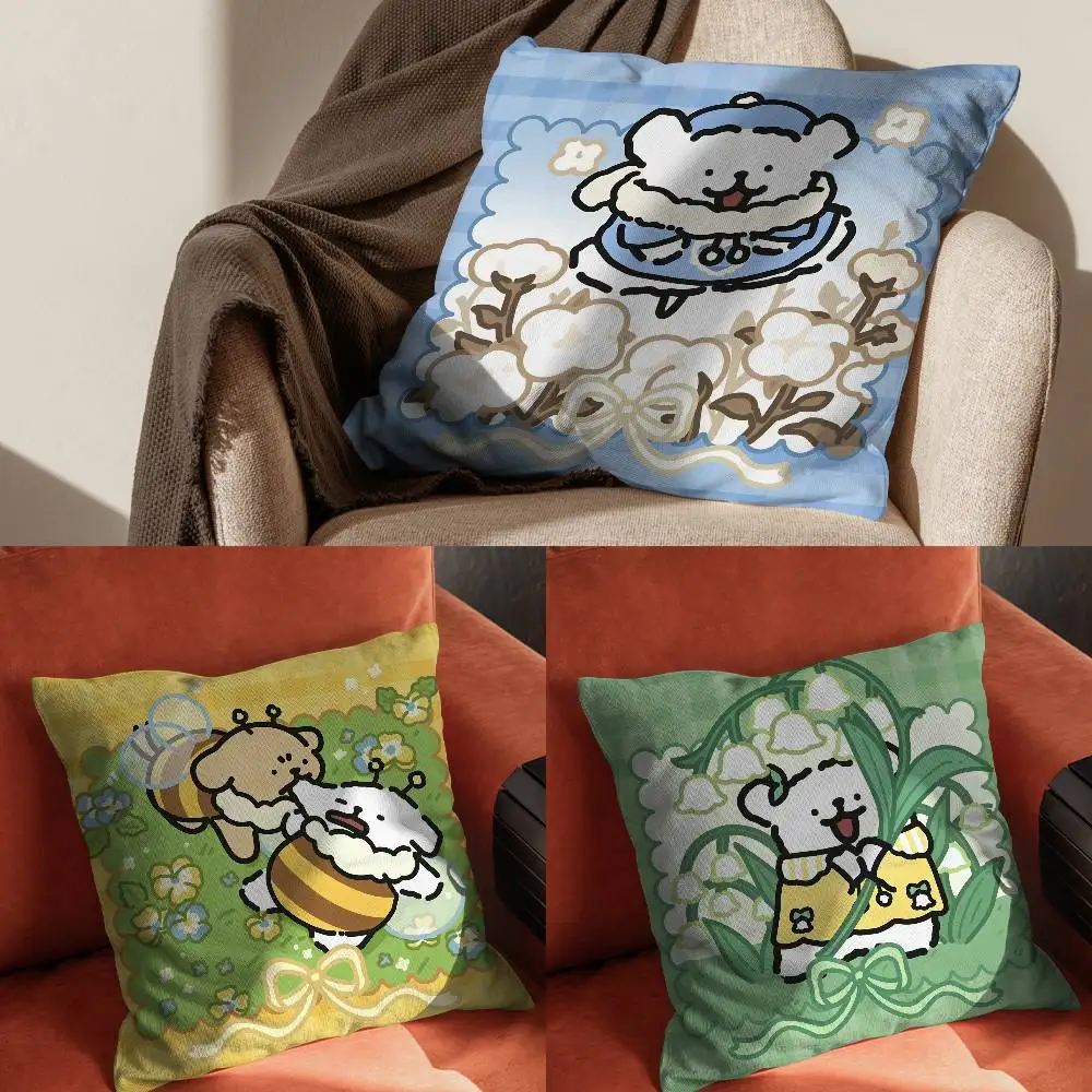 

Kawaii Maltese Dog Pillow Case For Car Pillows 60x60 Cushions Luxury Double Sided Cover Home And Decoration Sofa 30x