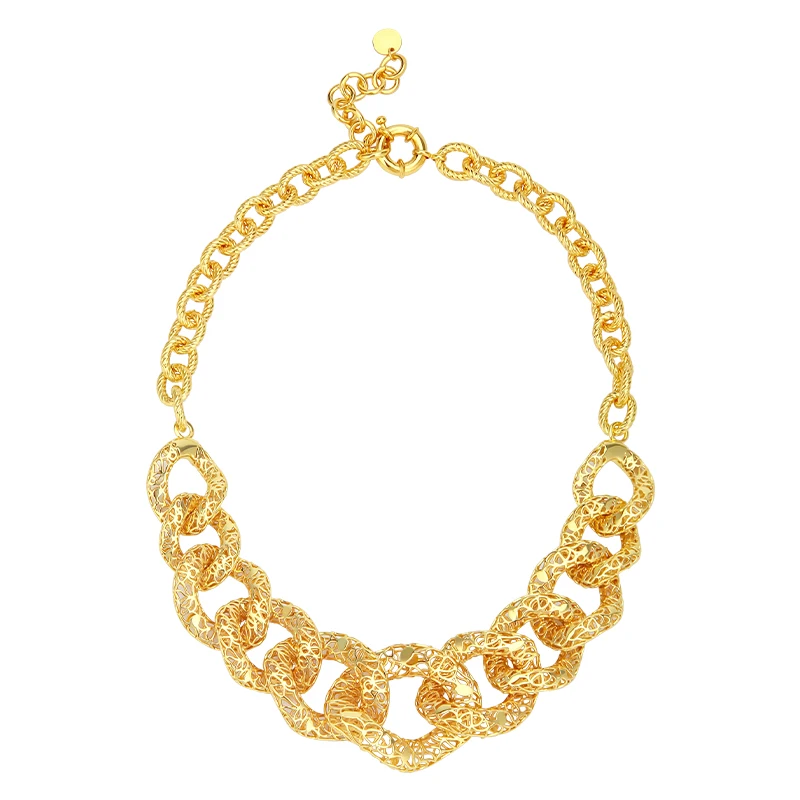 

IVOG Hollow Out Extension Chain Design Necklace For Women Gold Color Elegance Necklace Fashion Jewelry Party Collares Wholesale