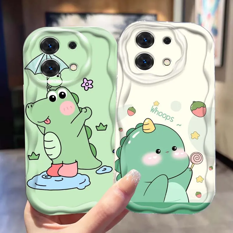 

Cartoon Dinosaur Art Cute For Xiaomi Redmi Note 15 14 13 12 12S 11 10 9 8 Pro Plus 4G 5G Wave Oil Cover Soft Phone Case