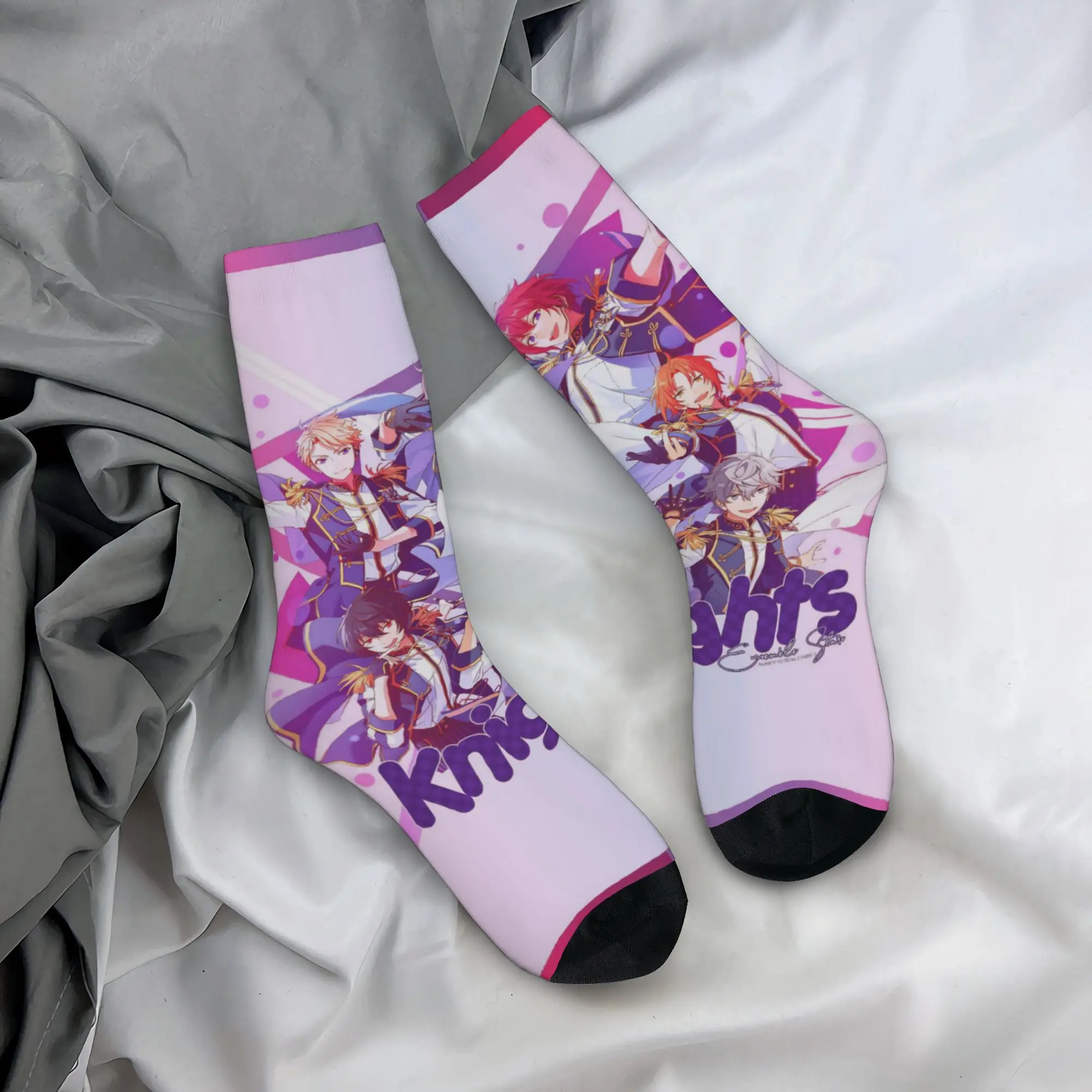 Men Women E-Ensemble-Stars Socks Comfortable Funny Happy  Socks Harajuku Merch Middle Tube Stockings Suprise Gift Idea