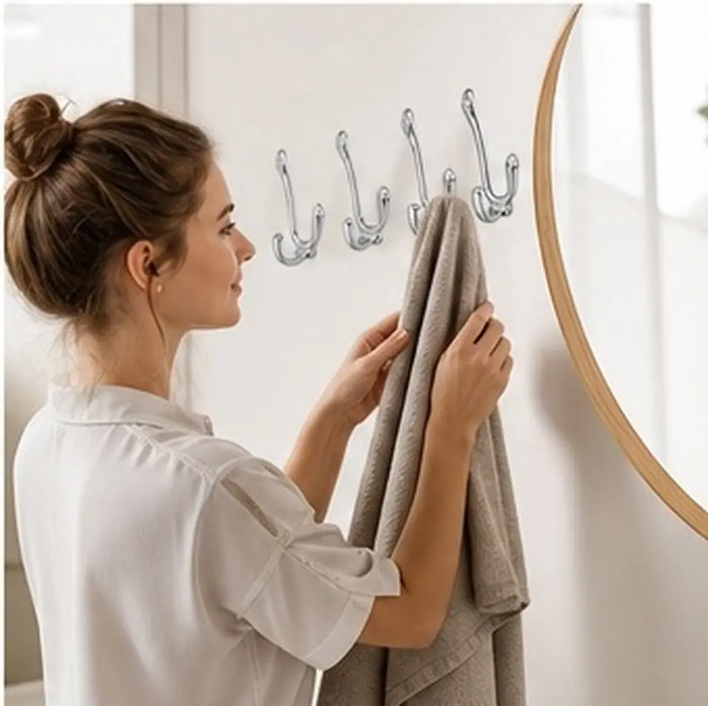 1Pcs Premium Stainless Steel Thickened Wall Hook Heavy Duty Coat Towel Clothes Hook for Home Kitchen Bathroom Organizing