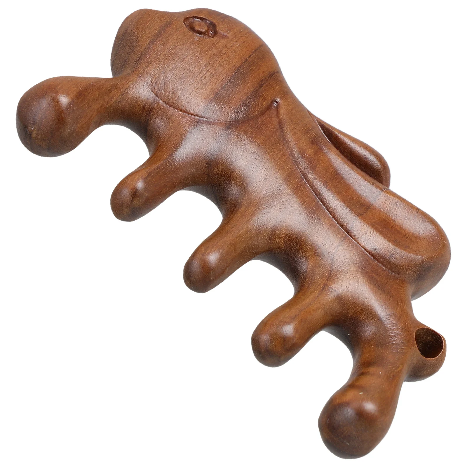 

Handmade Sandalwood Rabbit Scalp Gua Sha Massage Comb Five-Tooth Hair Comb Multifunctional Relaxation Tool Head Massager