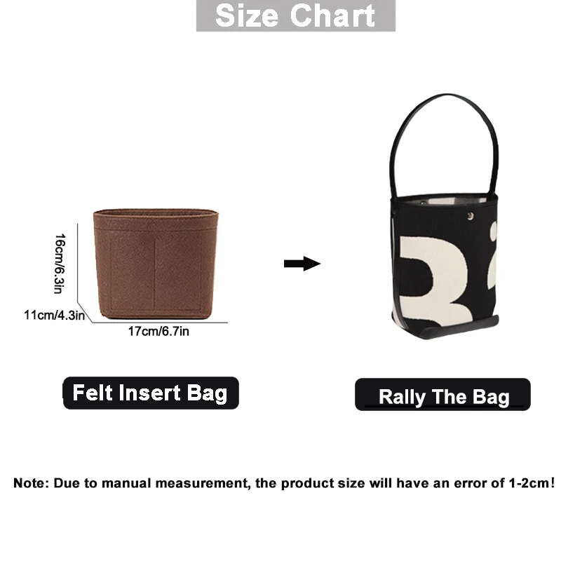 EverToner Flet Insert Bag for Rally The Bag Bucket Bag Linner