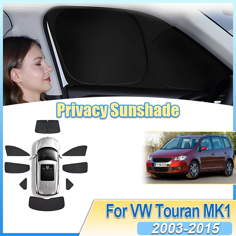

Для Volkswagen VW Touran 2003 ~ 2015 MK1 солнцезащитный козырек с защитой от УФ-лучей для переднего и заднего окна, солнцезащитный козырек, крышка лобового стекла, часть конфиденциальности, автомобильный инструмент