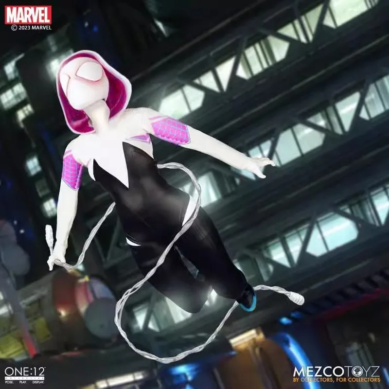 In Stock Mezco 1/12 Scale Earth Crossing Edition Movie Characters Ghost Spider Gwen Female Warrior Full Set 6lnch Actioe Figure