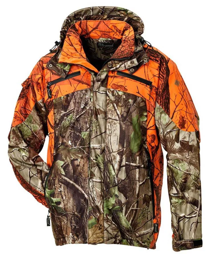 Pantalones de caza de camuflaje impermeables de lana Upland naranja personalizados para hombre, chaquetas con aislamiento hinchado y calentado, diseño de Drake, patrón de estampado de invierno