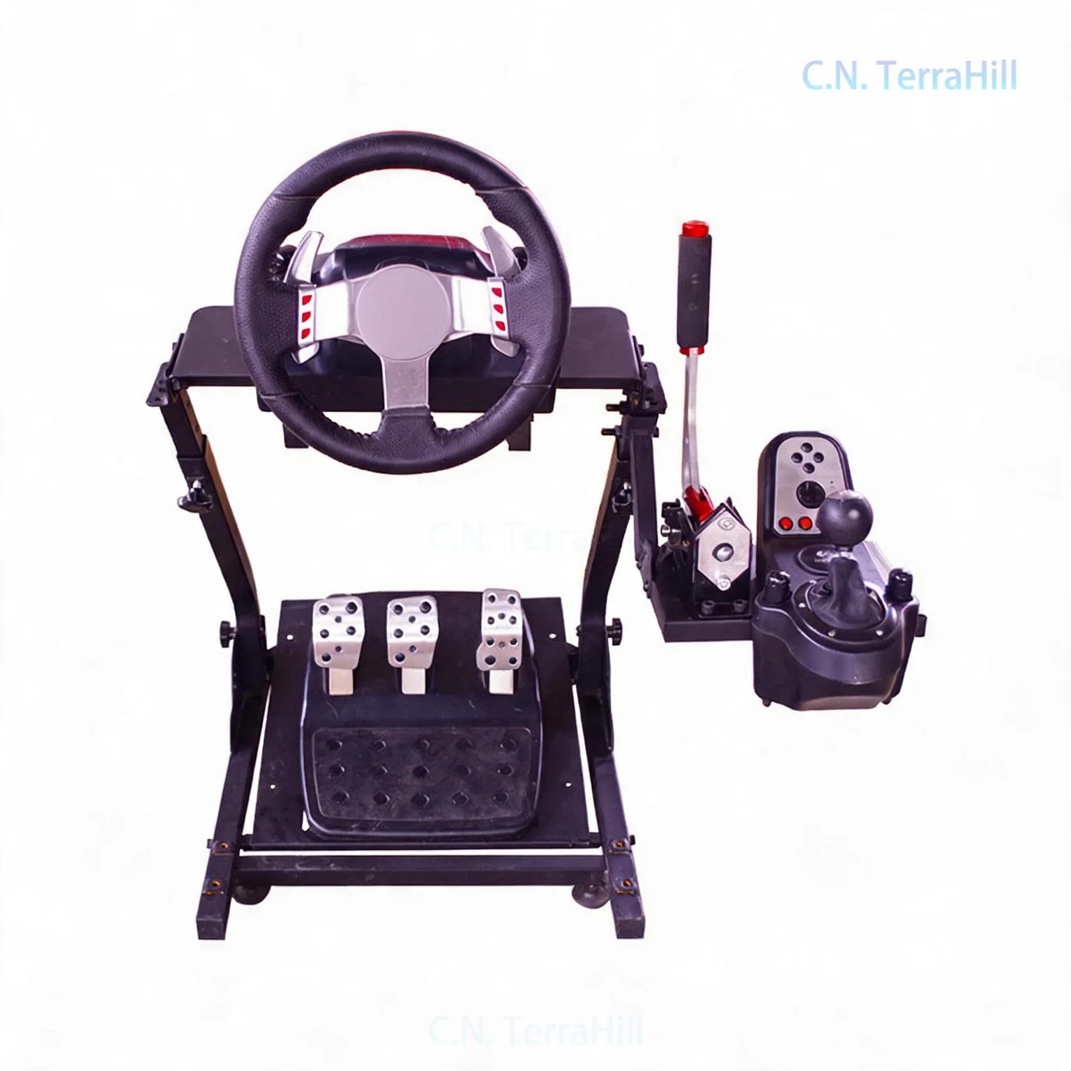 Foldable Racing Simulator Steering Wheel Stand with Gear Shift Mount, Universal Wheel Base Mount for G29 G27 T300 T500,
