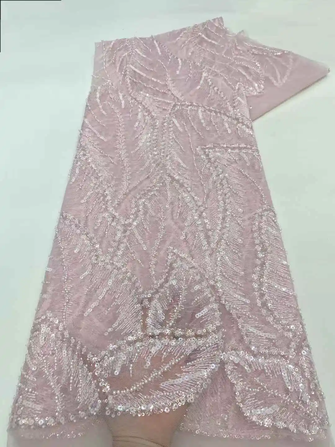 Роскошная французская сетчатая кружевная ткань с вышивкой бисером, африканская нигерийская кружевная ткань с блестками для свадебного платья, швейный материал,