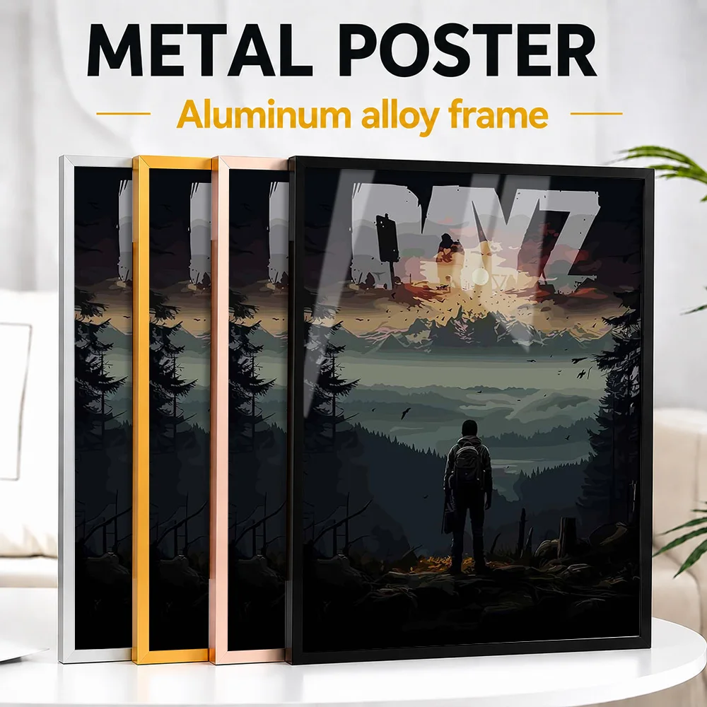 DayZ Game With Survivor Framed Metal Poster Personalized Photo Tactical Action Style Wall Art For Command Center Birthday Gift