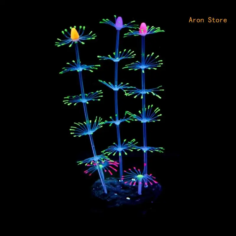 Aquarium Decor Coral Plant Silicone Seaweed ornaments Safe and Harmless H3CF