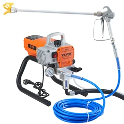 VEVOR Pro Airless Wall Paint Sprayer 1800W Electric Sprayer Gun Kit with Pipe High Pressure Adjustable for Wall/Wood/Metal Paint