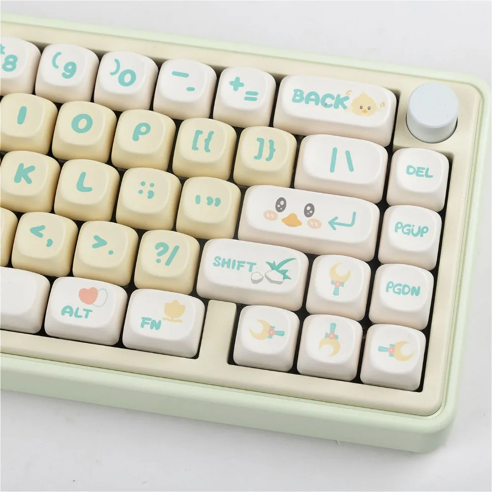 PBT Keycaps 142 keys MOA outing duckling theme, personalized keycaps for Cherry MX 104/87/61 mechanical keyboard