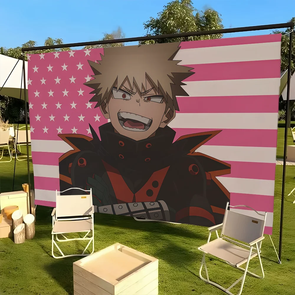 Katsuki bakugo meu herói academia bandeira decoração ao ar livre piquenique festa arte pendurado casa acampamento festa banner topo boom bestseller