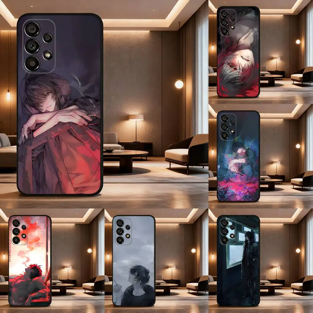 

Towa Slow Damage Phone Case For Samsung Galaxy A73,31,32,72,41,53,52,71,22,5G,Note,J7,8,9 Soft Black Cover