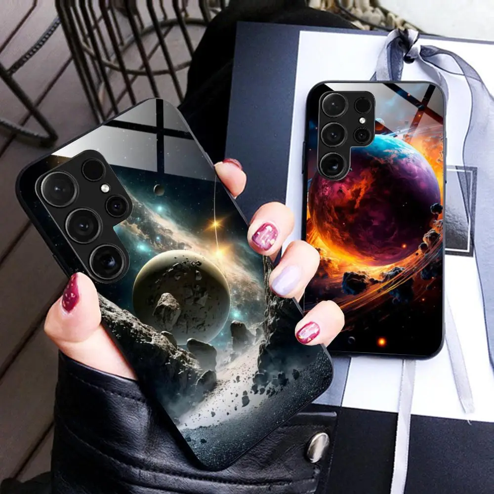 Universe Star Starry Mobile Phone Case for Samsung Galaxy A56 55 54 53 52 51 36 35 34 23 16 15 5G Glass Colorful Cover Luxury